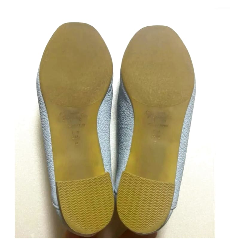 Ginza Kanematsu Leather Loafers Light Blue 24.5cm
