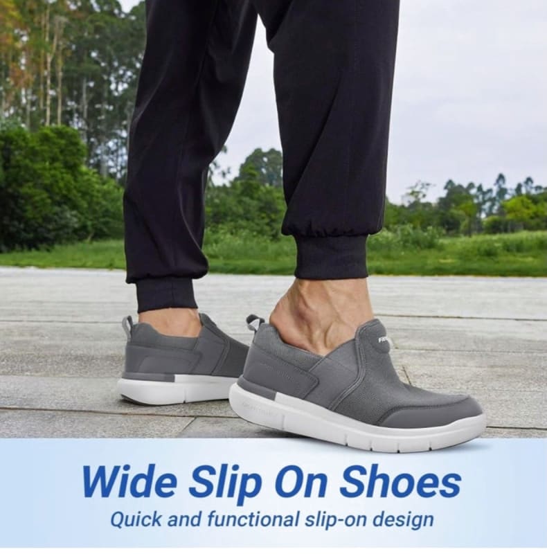 FitVille Slip-On Sneakers Men's Wide 2E 4E