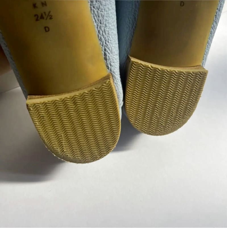 Ginza Kanematsu Leather Loafers Light Blue 24.5cm
