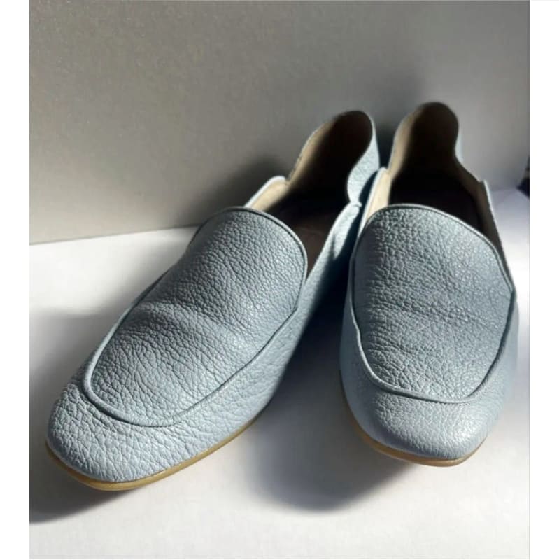 Ginza Kanematsu Leather Loafers Light Blue 24.5cm