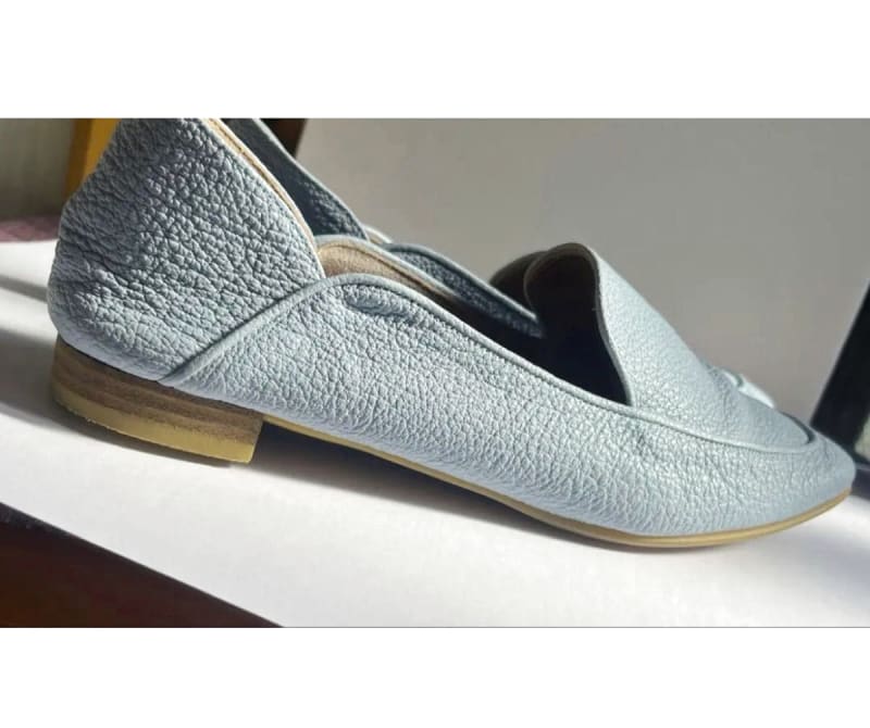 Ginza Kanematsu Leather Loafers Light Blue 24.5cm
