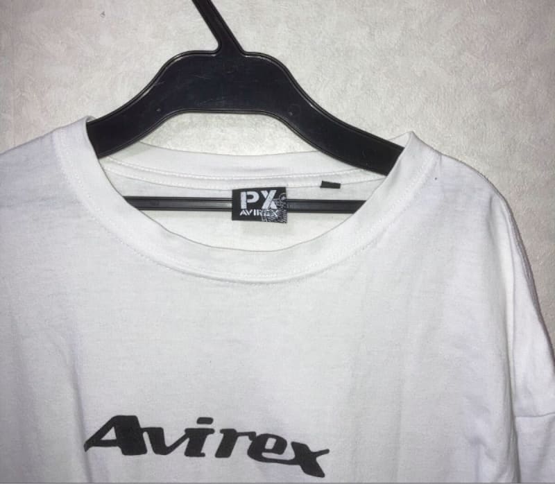 AVIREX Half Sleeve T-Shirt L White 100% Cotton