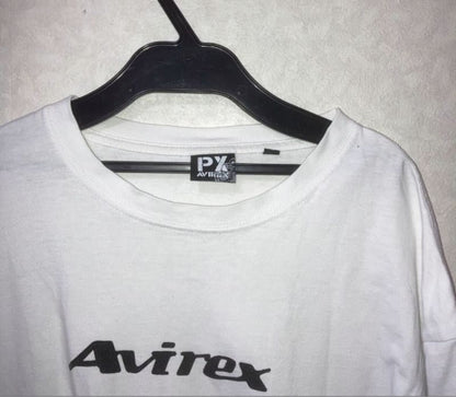 AVIREX Half Sleeve T-Shirt L White 100% Cotton