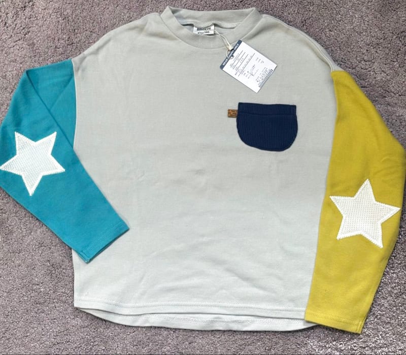 Breeze Long Sleeve T-Shirt Star Pattern 120cm