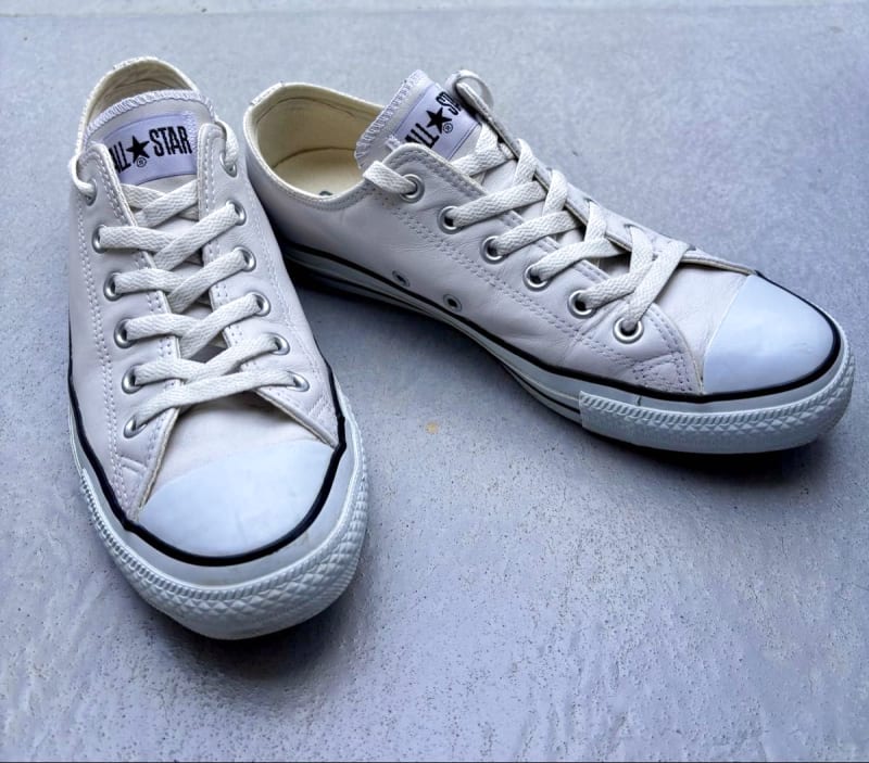White Leather Converse All Star Low Cut 26.5cm