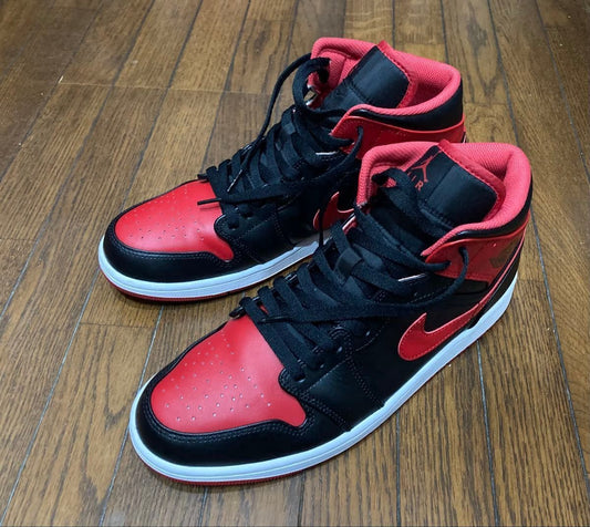 Nike Air Jordan 1 Mid Bred Toe 29cm Used