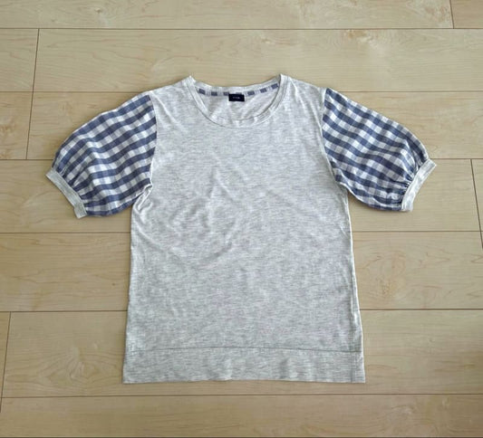 C.L.N Puff Sleeve T-Shirt Gray
