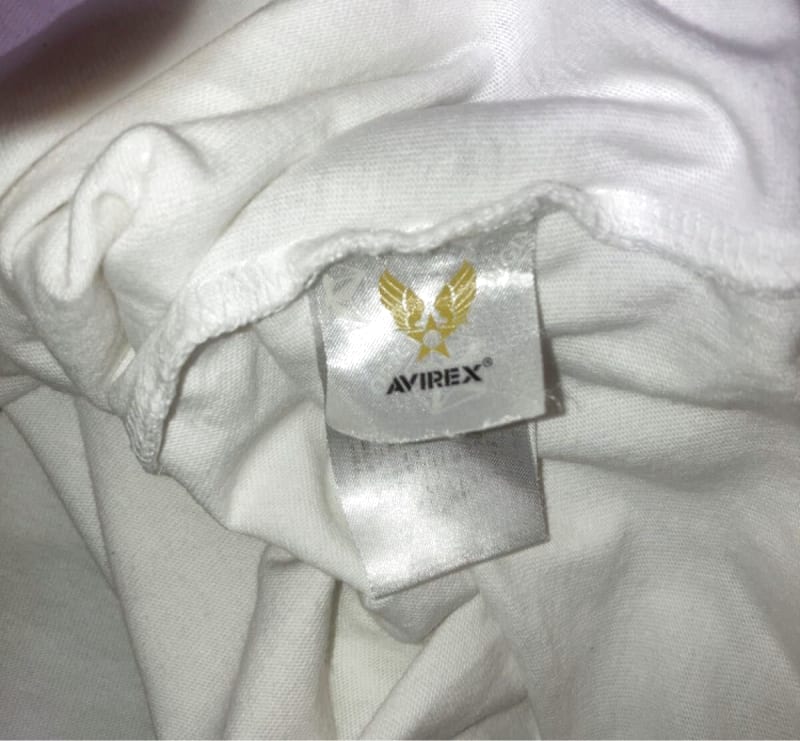 AVIREX Half Sleeve T-Shirt L White 100% Cotton