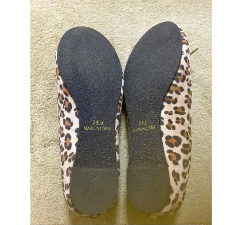 LUXPLE Flat Shoes 23.5cm Leopard Print