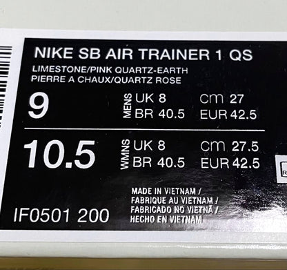Nike SB Air Trainer 1 QS Limestone/Pink Quartz 27cm Used