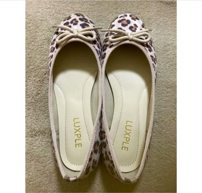 LUXPLE Flat Shoes 23.5cm Leopard Print