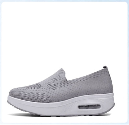 Women's Sneakers White Thick Sole Slip-On 23.5cm