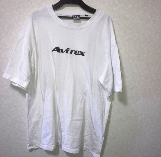 AVIREX Half Sleeve T-Shirt L White 100% Cotton