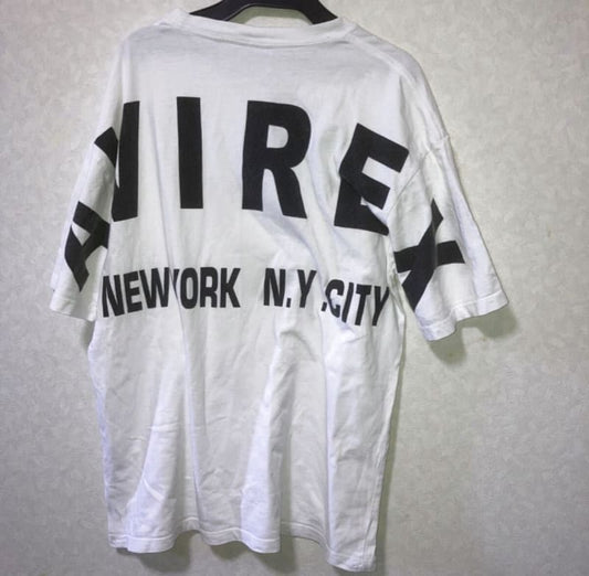 AVIREX Half Sleeve T-Shirt L White 100% Cotton