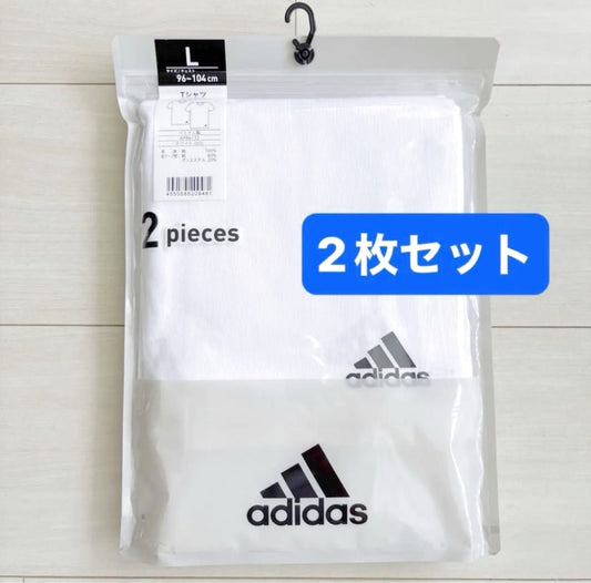 Adidas Gunze Crew Neck T-Shirt 2-Pack Size L White