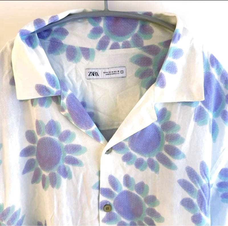 Zara Rayon Short Sleeve Shirt Size M