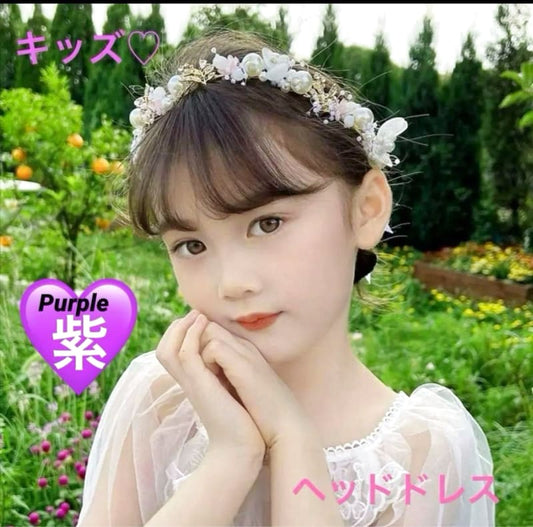 Floral Pearl Headband Hair Accessory Ribbon Princess