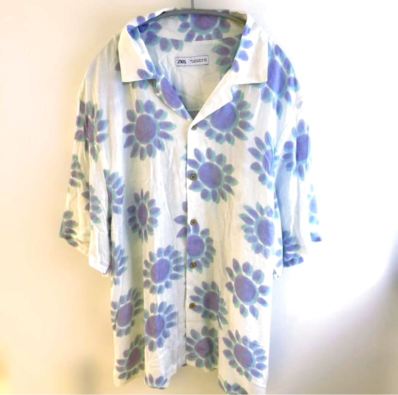 Zara Rayon Short Sleeve Shirt Size M