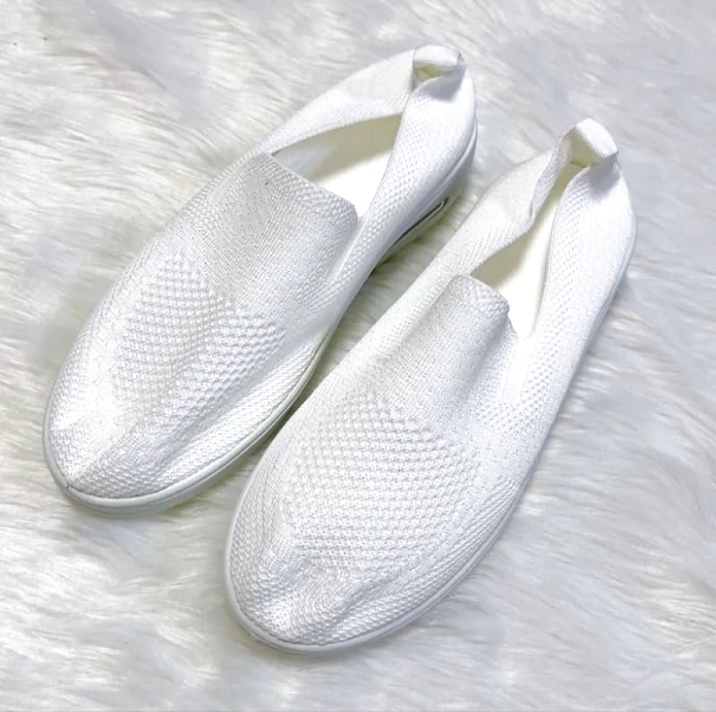 Women's Sneakers White Thick Sole Slip-On 23.5cm