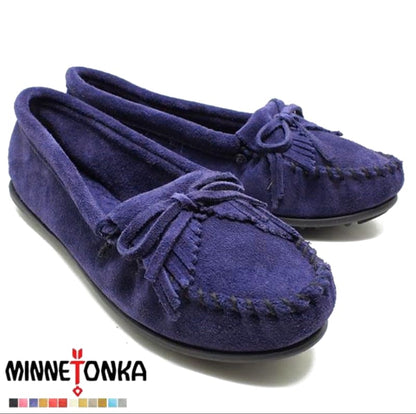 Minnetonka Moccasin Kilty Suede Navy US5.5