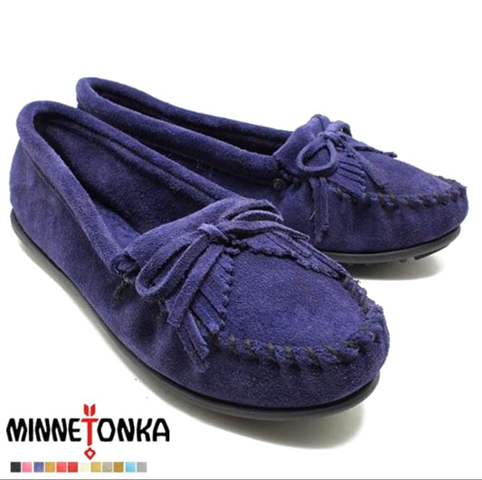Minnetonka Moccasin Kilty Suede Navy US5.5