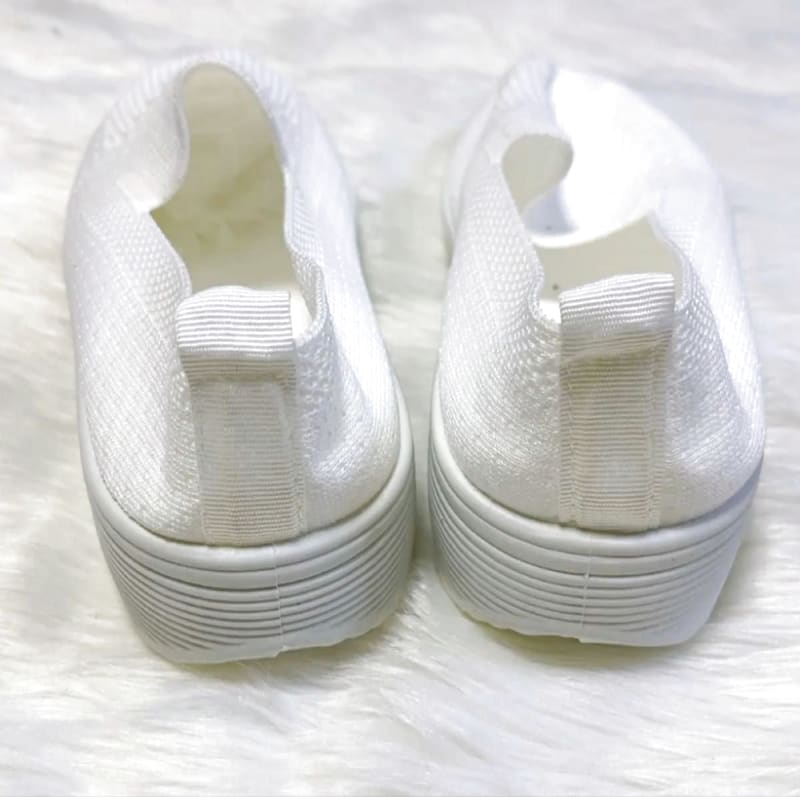 Women's Sneakers White Thick Sole Slip-On 23.5cm