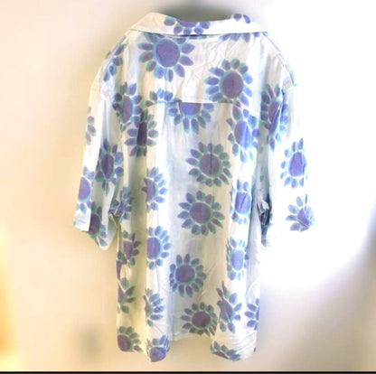 Zara Rayon Short Sleeve Shirt Size M