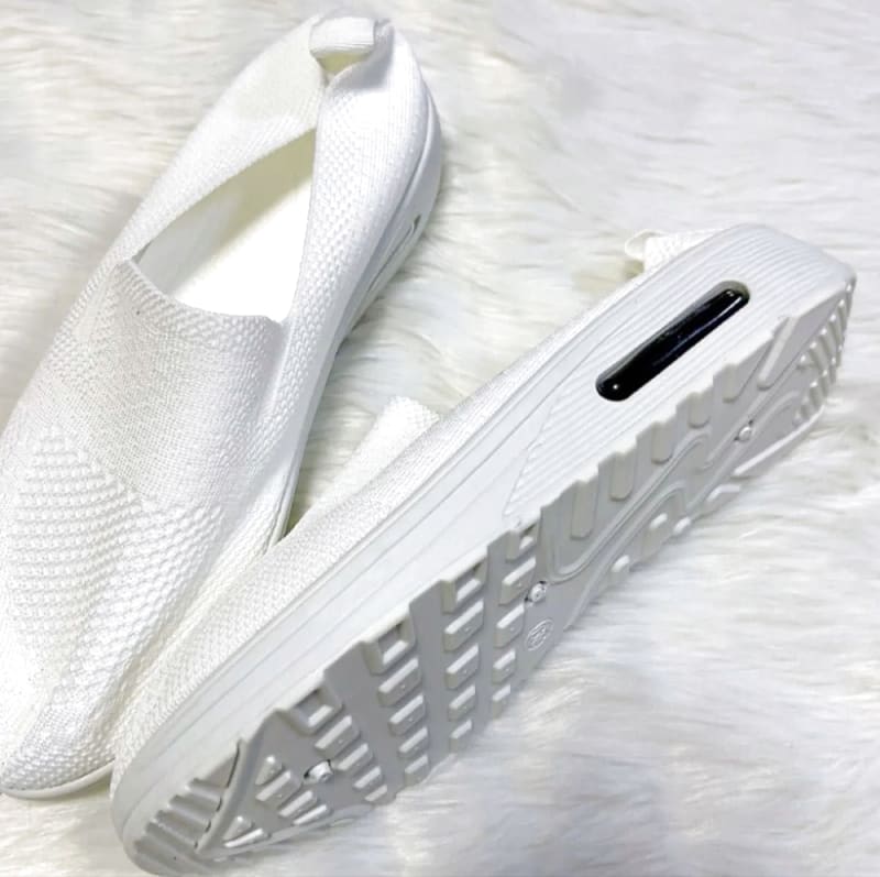 Women's Sneakers White Thick Sole Slip-On 23.5cm
