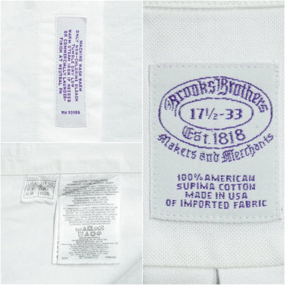 Brooks Brothers Button Down Shirt 17.5-33 White