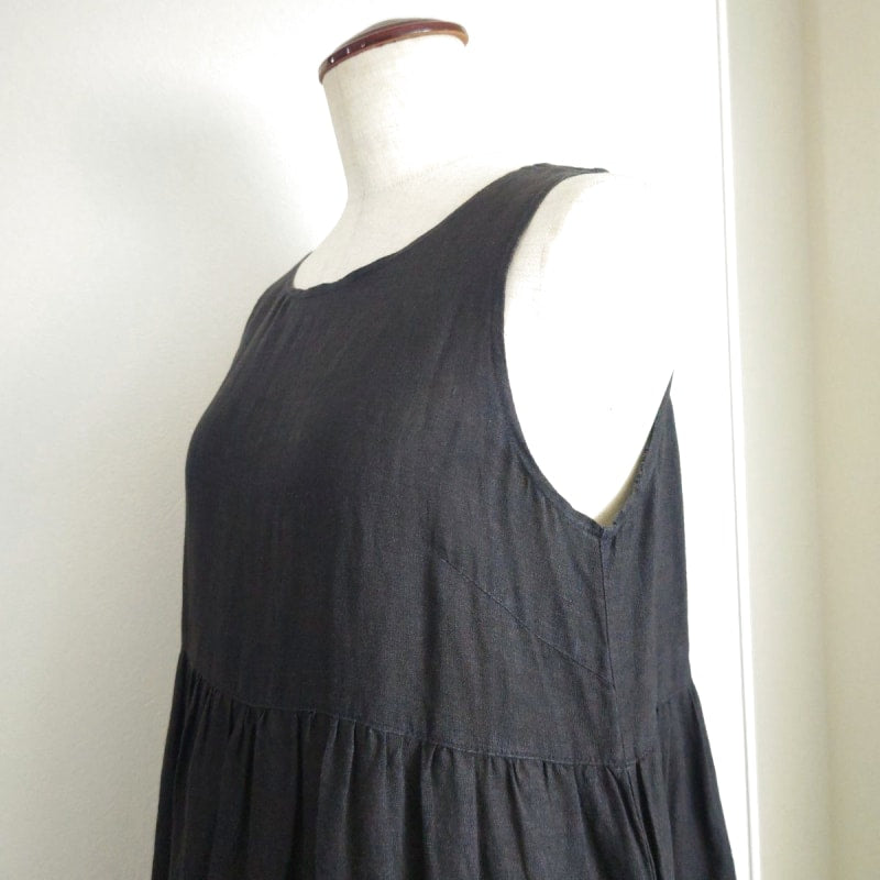 O Neil of Dublin Pinafore Dress in Linen Tiered Maxi Style