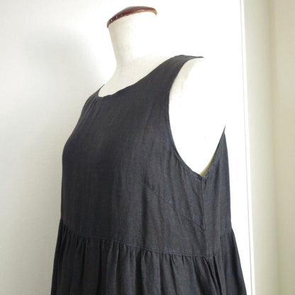 O Neil of Dublin Pinafore Dress in Linen Tiered Maxi Style