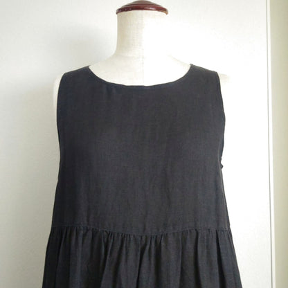 O Neil of Dublin Pinafore Dress in Linen Tiered Maxi Style