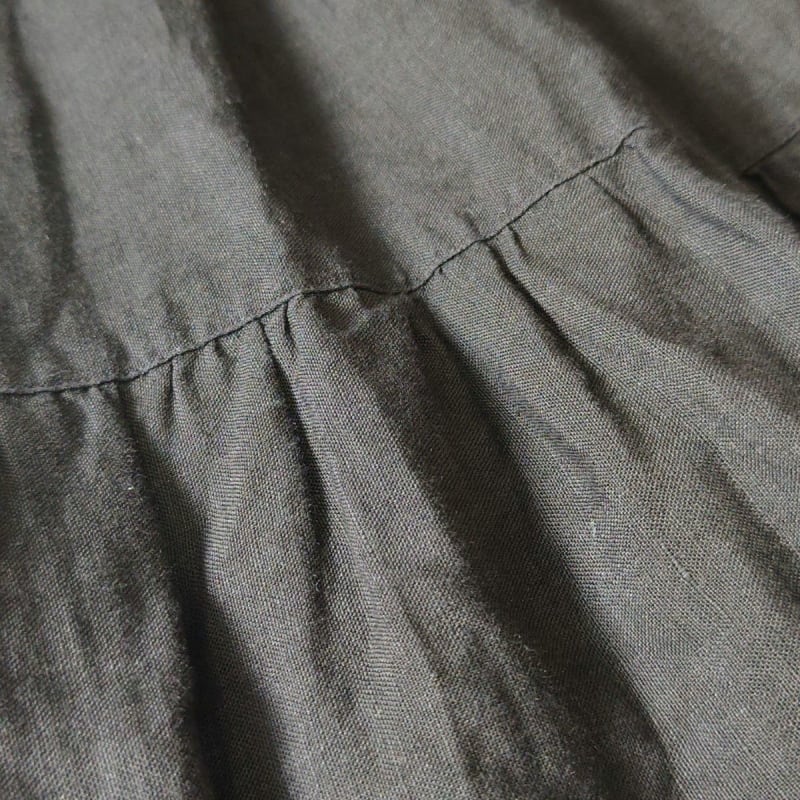 O Neil of Dublin Pinafore Dress in Linen Tiered Maxi Style