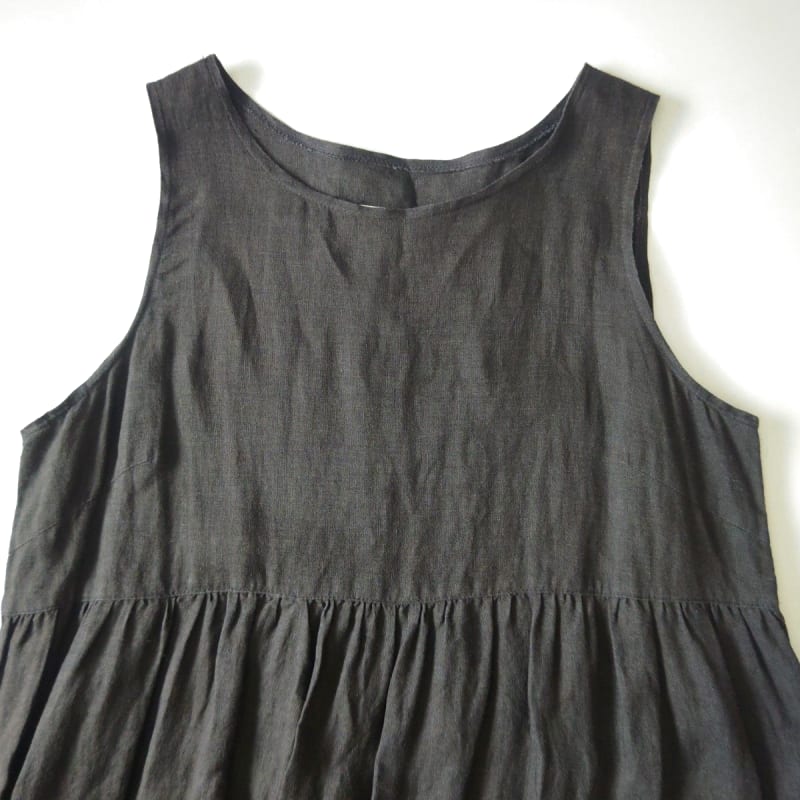O Neil of Dublin Pinafore Dress in Linen Tiered Maxi Style