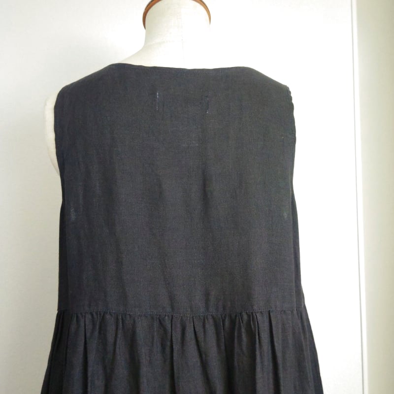 O Neil of Dublin Pinafore Dress in Linen Tiered Maxi Style