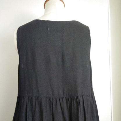 O Neil of Dublin Pinafore Dress in Linen Tiered Maxi Style