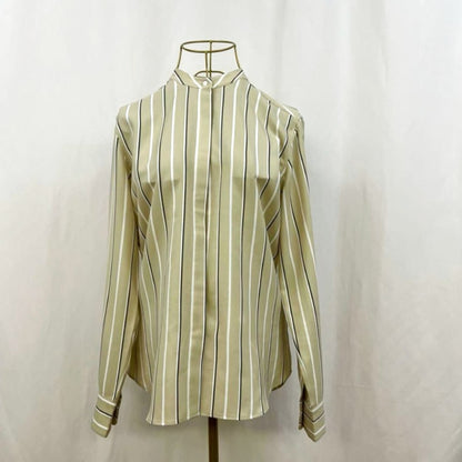 Kamakura Shirts Band Collar Long Sleeve Blouse Size 38