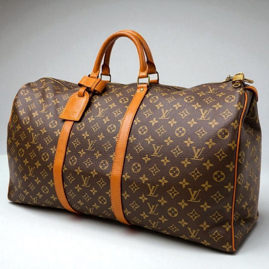 Louis Vuitton Keepall 60 Monogram Leather Boston Bag M41422 Brown
