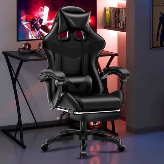 Latest Model Gaming Chair With Ottoman Black
