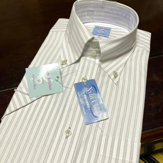 Shirts Kitchen Gray Black Stripe Short Sleeve Shirt M
