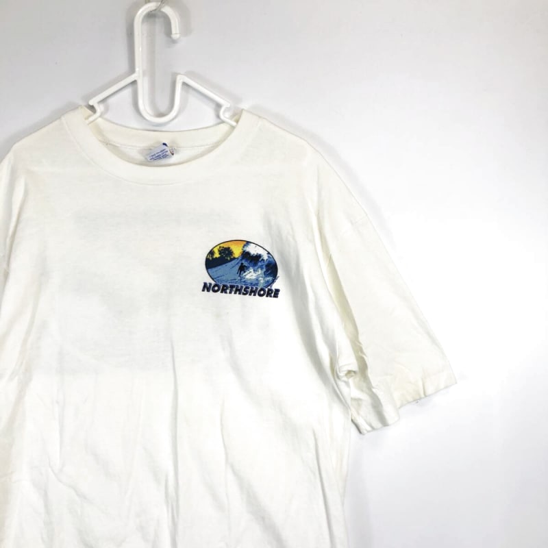 90s USA Made Crazy Shirts Short Sleeve T-Shirt White L