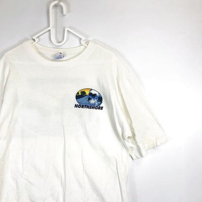 90s USA Made Crazy Shirts Short Sleeve T-Shirt White L