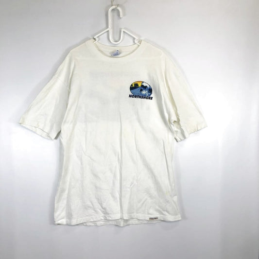 90s USA Made Crazy Shirts Short Sleeve T-Shirt White L
