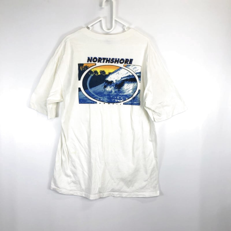 90s USA Made Crazy Shirts Short Sleeve T-Shirt White L