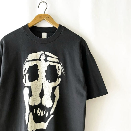 80s 90s Salvador Dali Skull Nude Optical Illusion T-Shirt Vintage