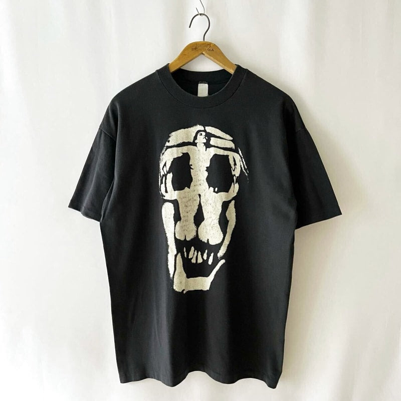 80s 90s Salvador Dali Skull Nude Optical Illusion T-Shirt Vintage