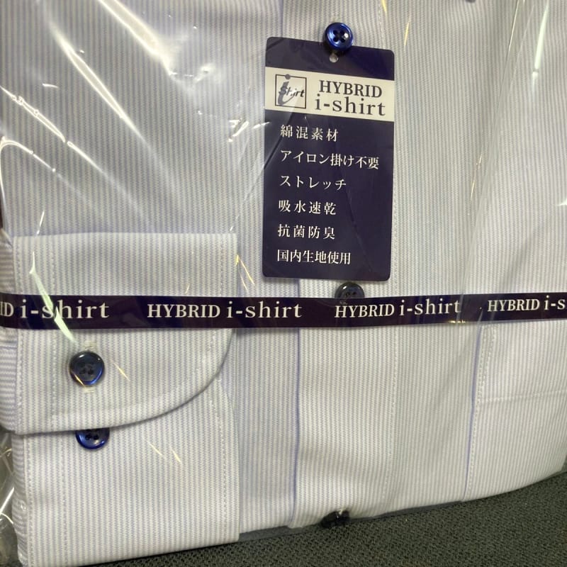 Anonymous Delivery M Size Long Sleeve Blue Button-Down Shirt Stripe Hybrid i-Shirts