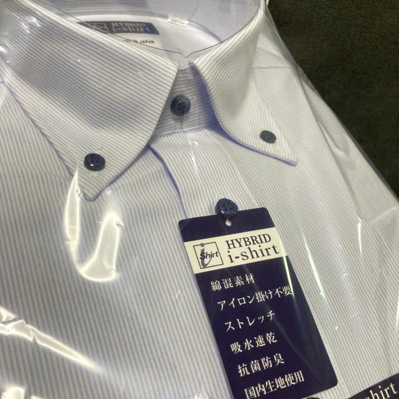 Anonymous Delivery M Size Long Sleeve Blue Button-Down Shirt Stripe Hybrid i-Shirts