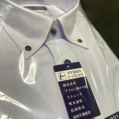 Anonymous Delivery M Size Long Sleeve Blue Button-Down Shirt Stripe Hybrid i-Shirts