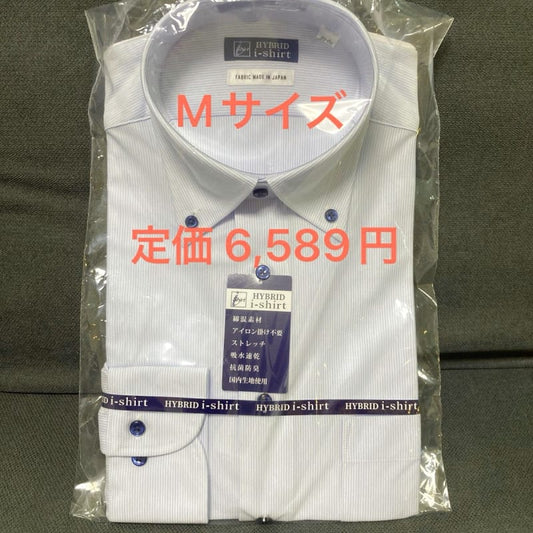 Anonymous Delivery M Size Long Sleeve Blue Button-Down Shirt Stripe Hybrid i-Shirts